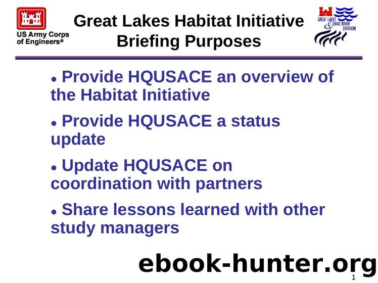 Great Lakes Habitat Initiative Briefing Purposes by Unknown