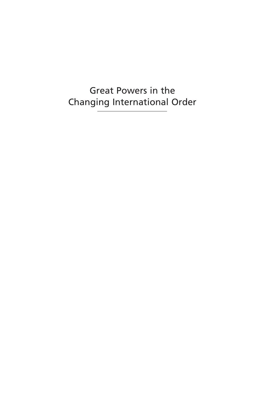 Great Powers in the Changing International Order by Nick Bisley