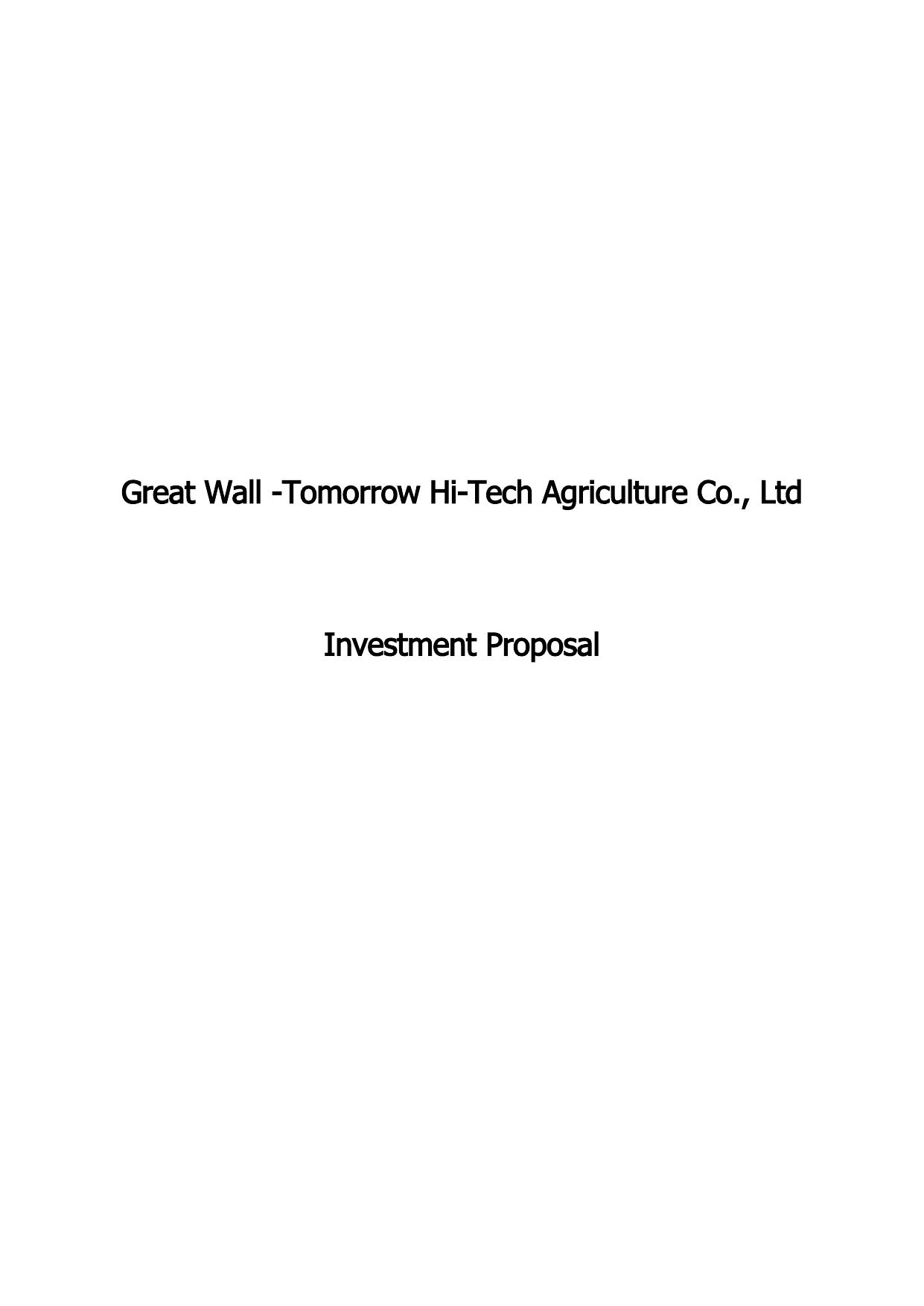 Great Wall-Tomorrow Hi-Tech Agriculture Co.,Ltd.(Proposal)Pdf by user