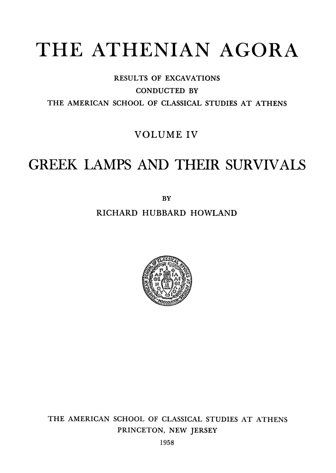 Greek Lamps and Their Survivals by Greek Lamps & Their Survivals