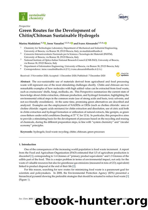 Green Routes for the Development of ChitinChitosan Sustainable Hydrogels by Marina Maddaloni Irene Vassalini & Ivano Alessandri