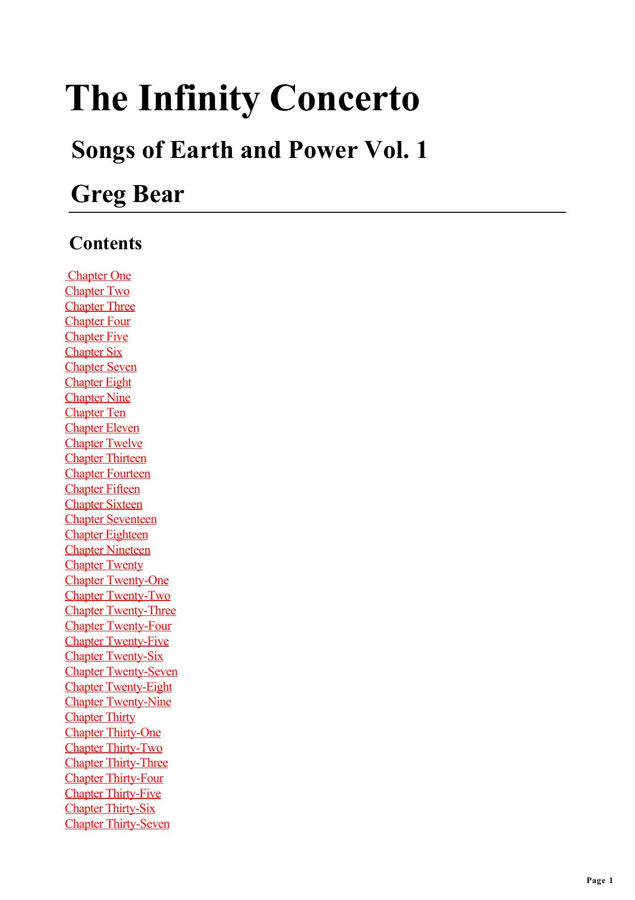 Greg Bear - Songs Of Earth And Power 1 by The Infinity Concerto