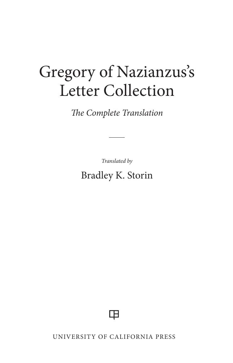Gregory of Nazianzus's Letter Collection by Gregory of Nazianzus