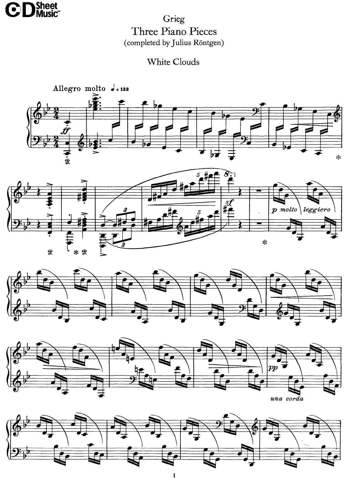 Grieg: Works for Pian, Completed by Julius Rontgen by WBaxley Music Subito Music Corp & Stephens Pub. Co