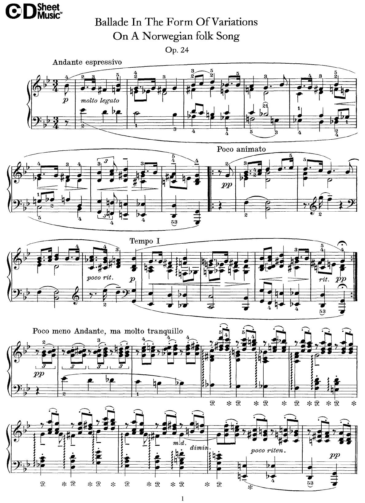 Grieg: Works for Piano, Op.24, P1-18 by WBaxley Music Subito Music Corp & Stephens Pub. Co