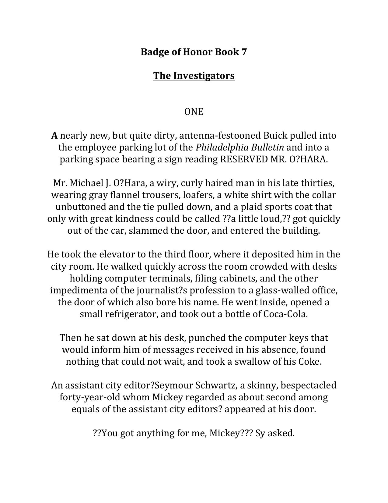 Griffin, W.E.B. - Badge of Honor 07 - Investigators by Griffin W. E. B