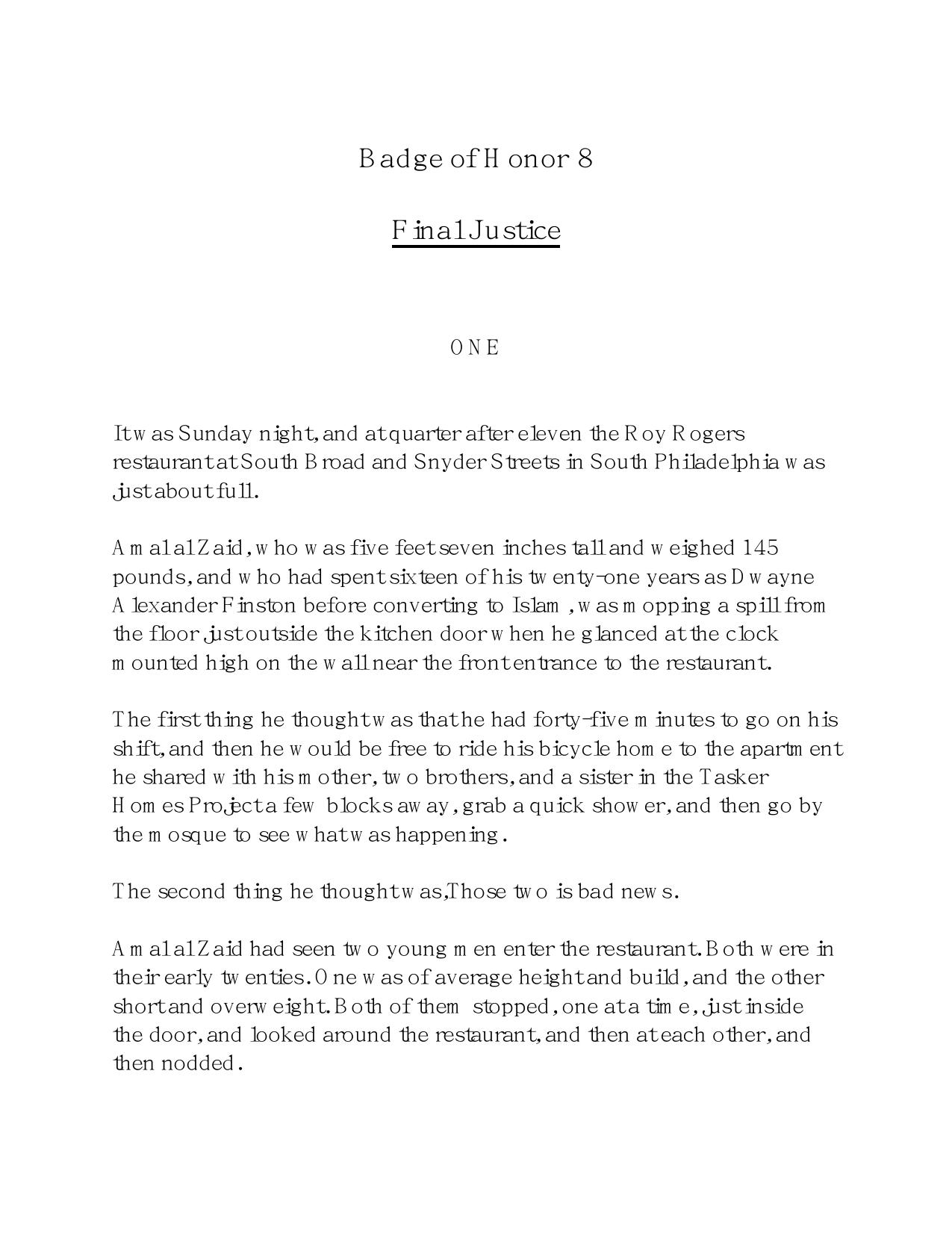Griffin, W.E.B. - Badge of Honor 08 - Final Justice by Griffin W. E. B