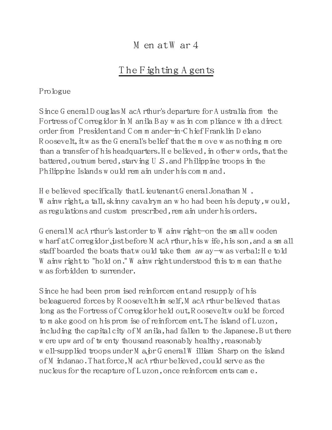 Griffin, W.E.B. - Men At War 04 - The Fighting Agents by Griffin W. E. B
