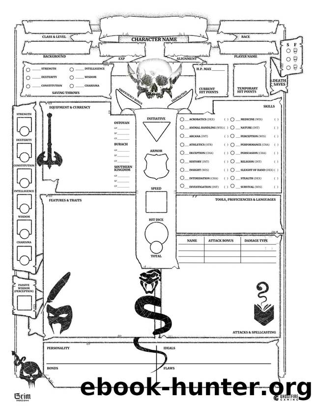 Grim Hollow Character Sheet by Unknown