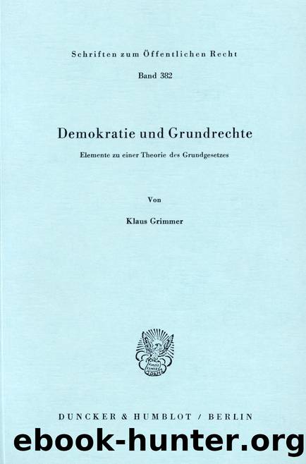 Grimmer by Demokratie und Grundrechte (9783428447121)