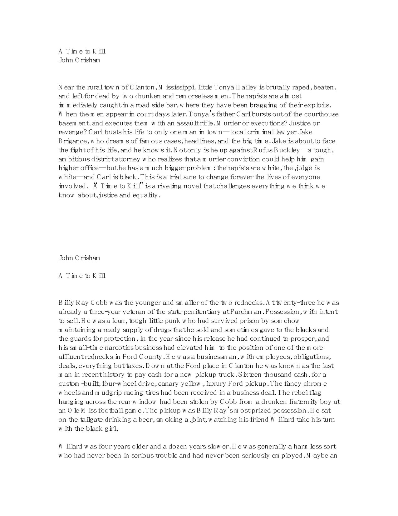 Grisham, John - A Time to Kill by Grisham John