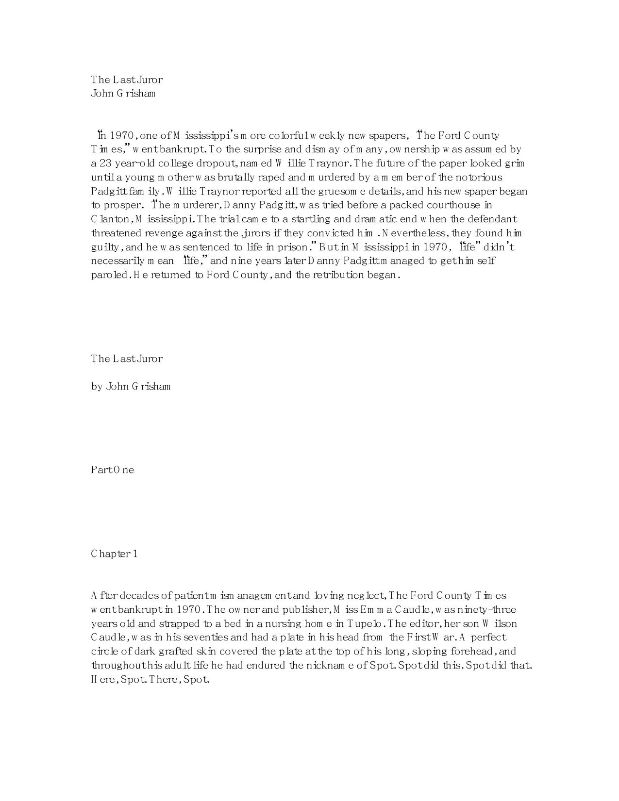 Grisham, John - The Last Juror by Grisham John