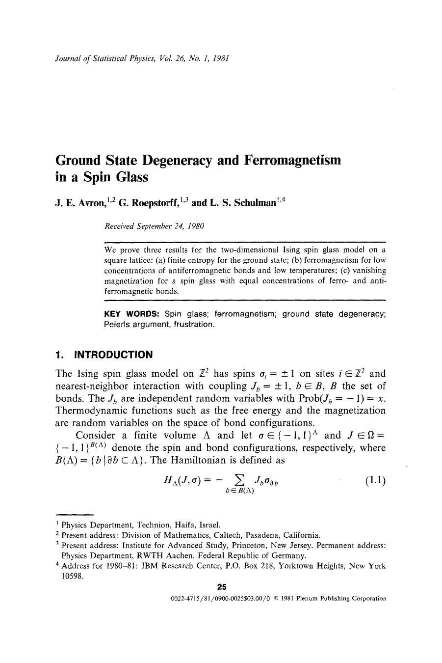 Ground state degeneracy and ferromagnetism in a spin glass by Unknown