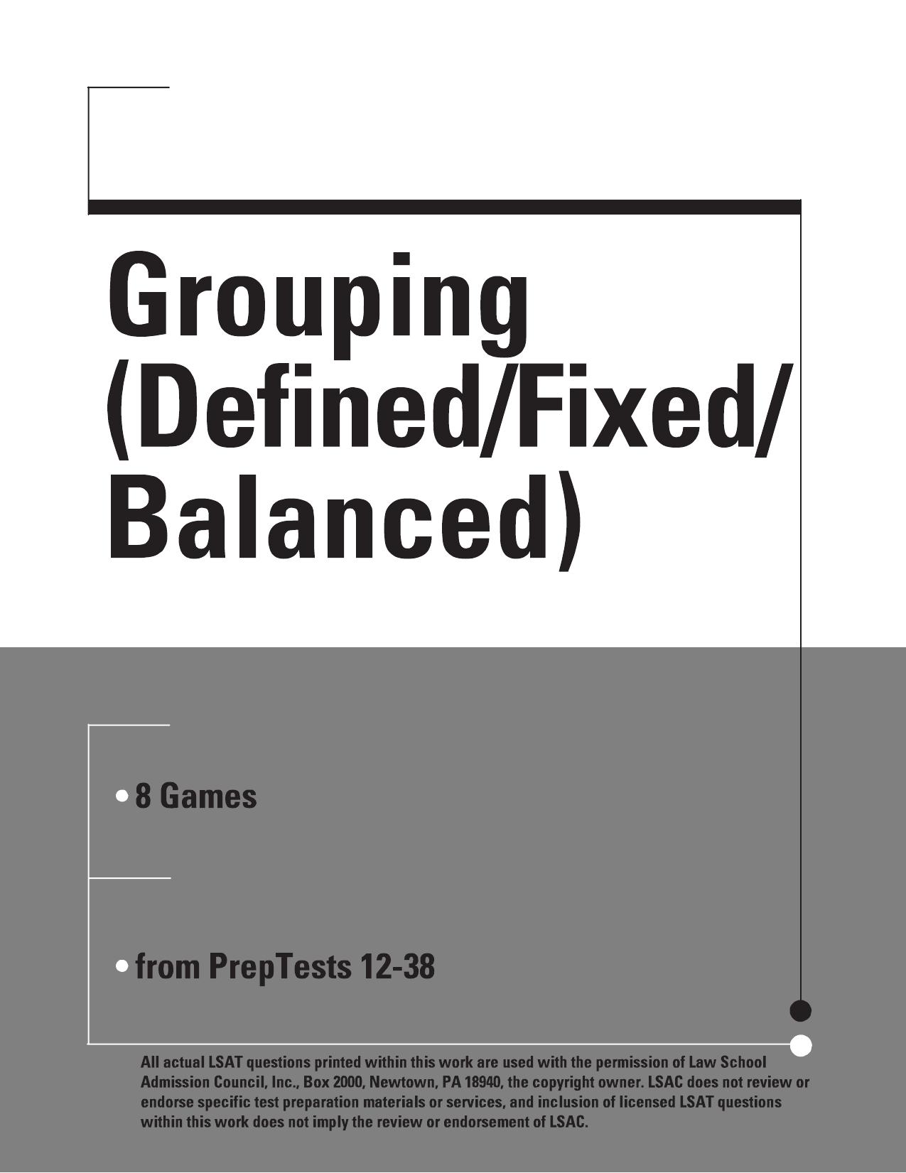Grouping Defined Fixed Balanced by Unknown