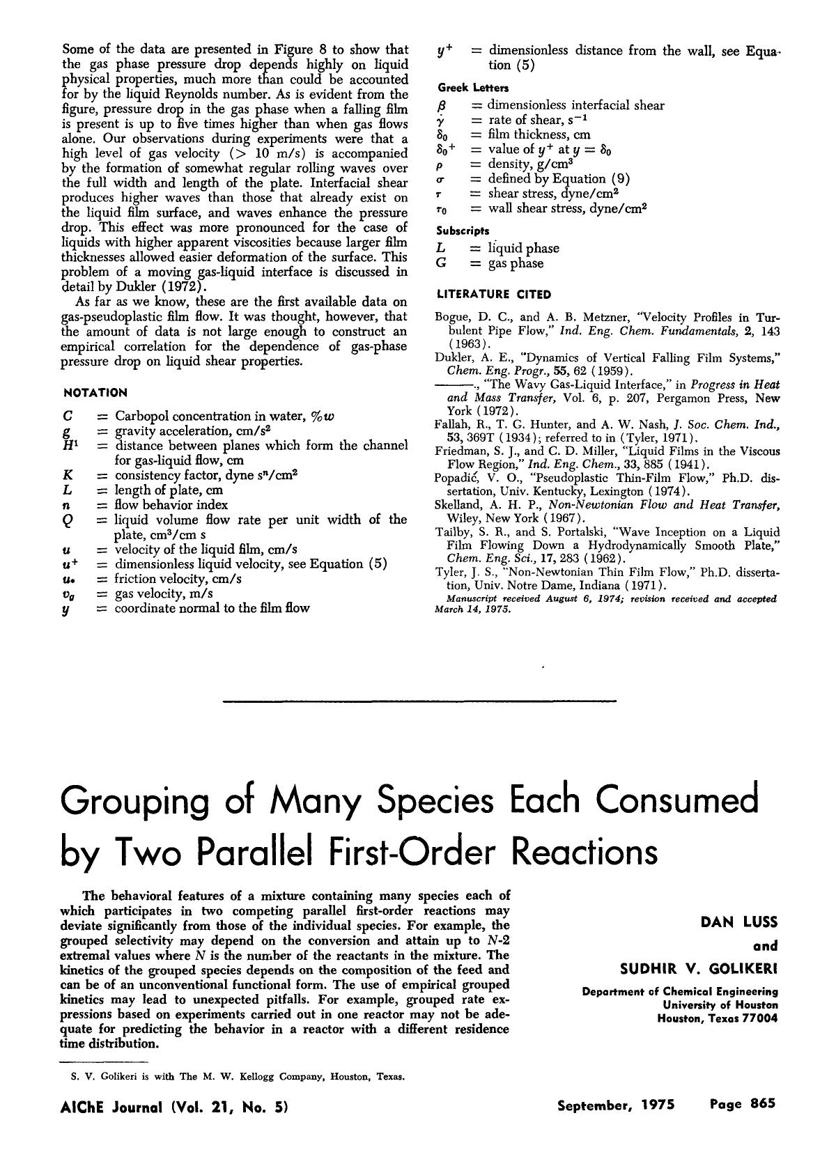Grouping of many species each consumed by two parallel first-order reactions by Unknown