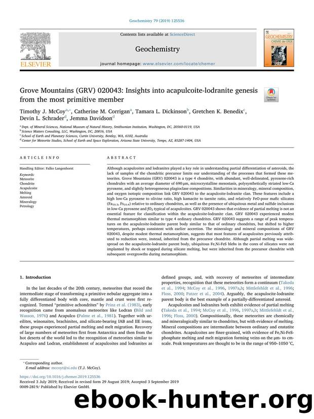 Grove Mountains (GRV) 020043_ Insights into acapulcoite-lodranite genesis from the most primitive member by unknow