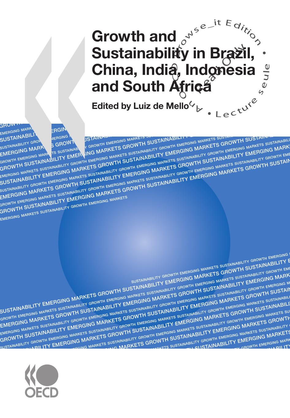 Growth and Sustainability in Brazil, China, India, Indonesia and South Africa by OECD Publishing