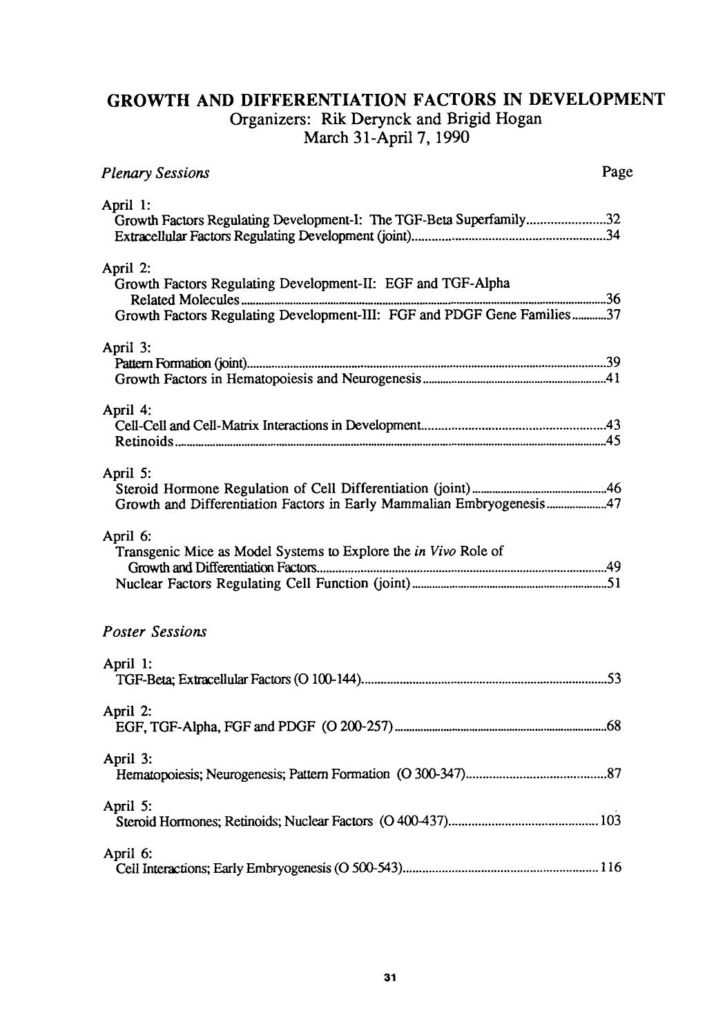 Growth and differentiation factors in development by Unknown