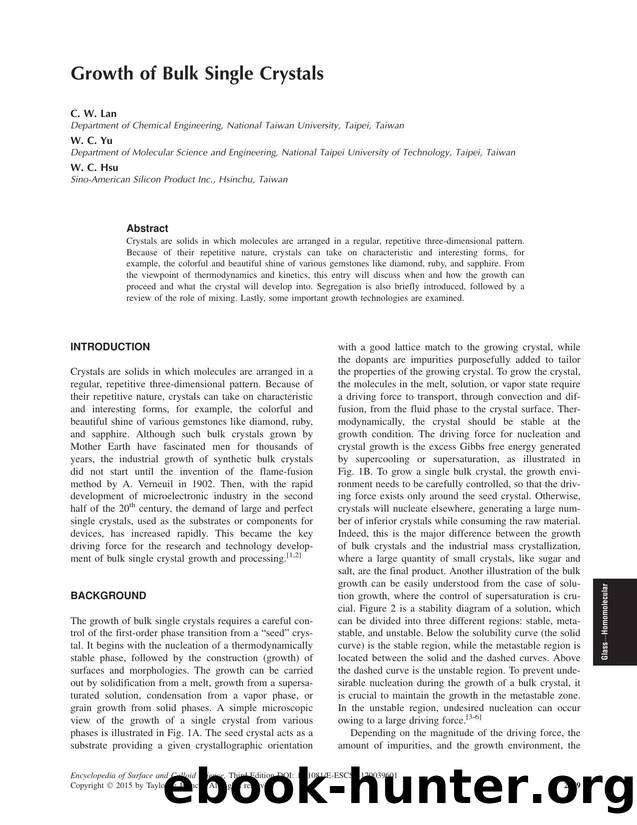 Growth of Bulk Single Crystals by C. W. Lan W. C. Yu & W. C. Hsu