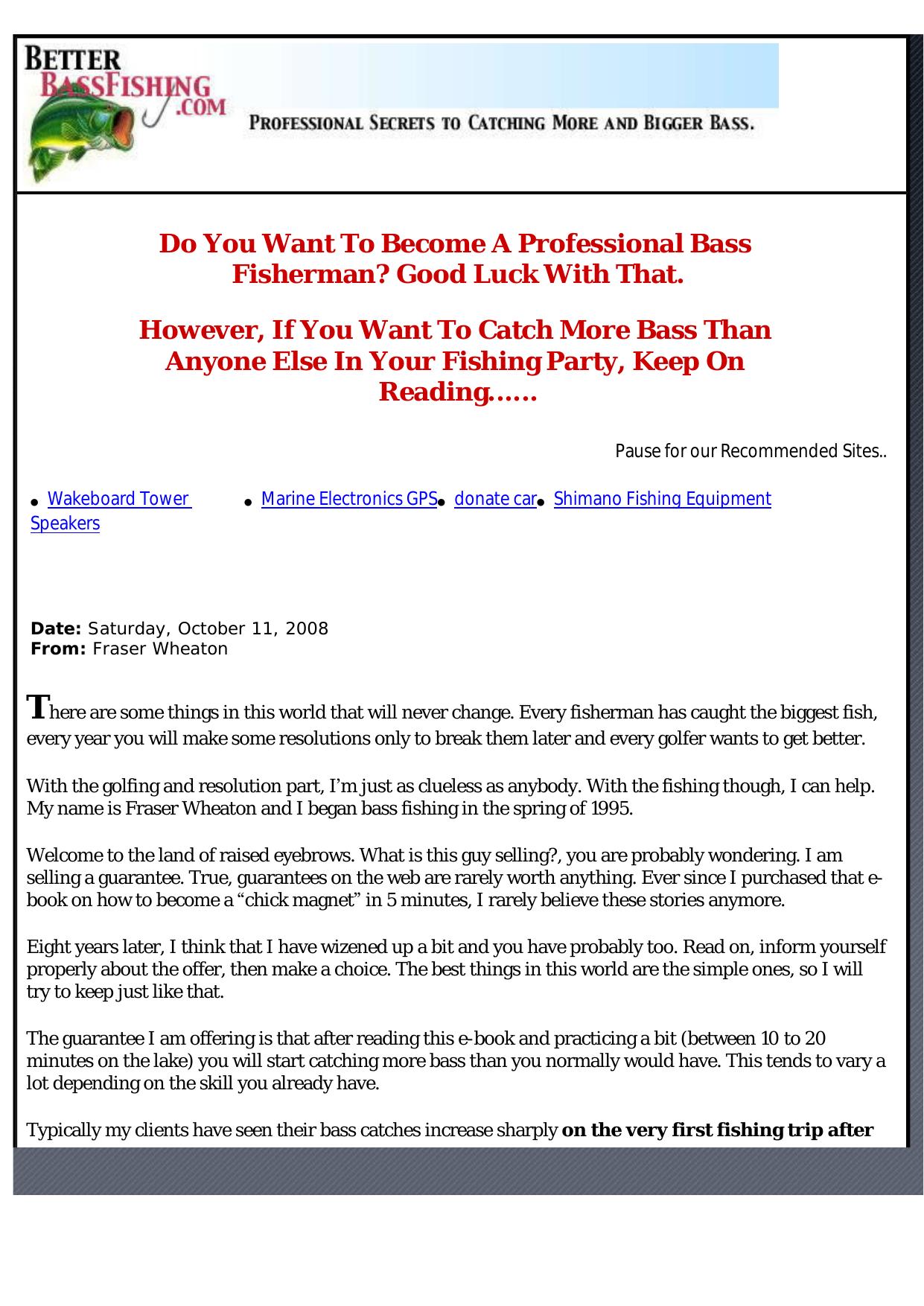 Guaranteed Bass Fishing Secrets. by Best of Kuszter's Collection