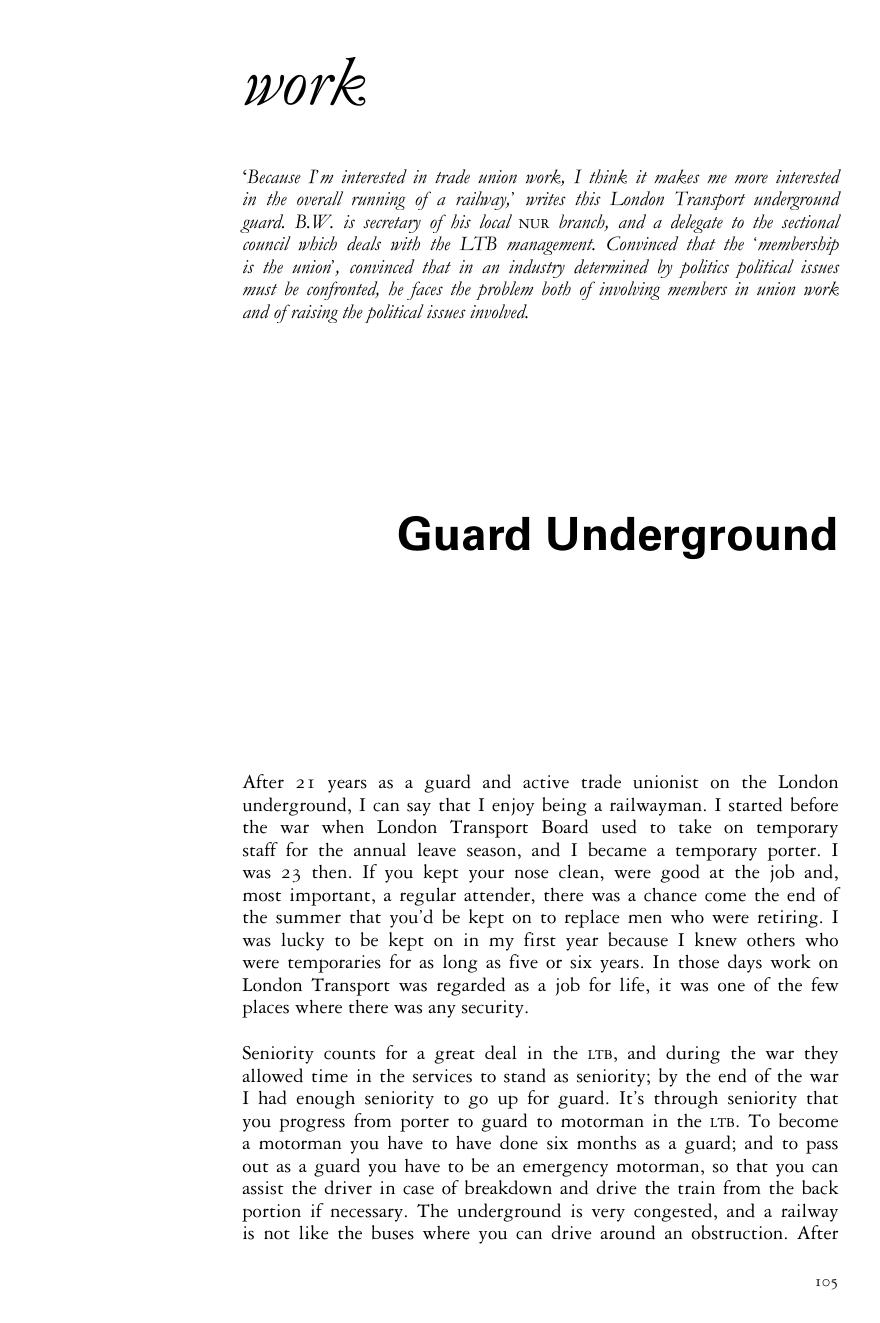 Guard Underground by B. W