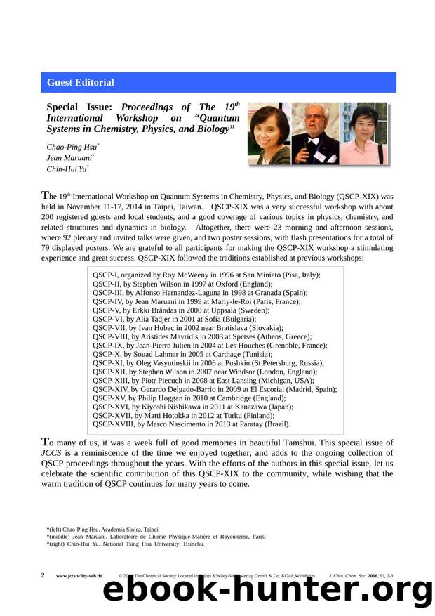 Guest Editorial: Journal of the Chinese Chemical Society 12016 by Chen