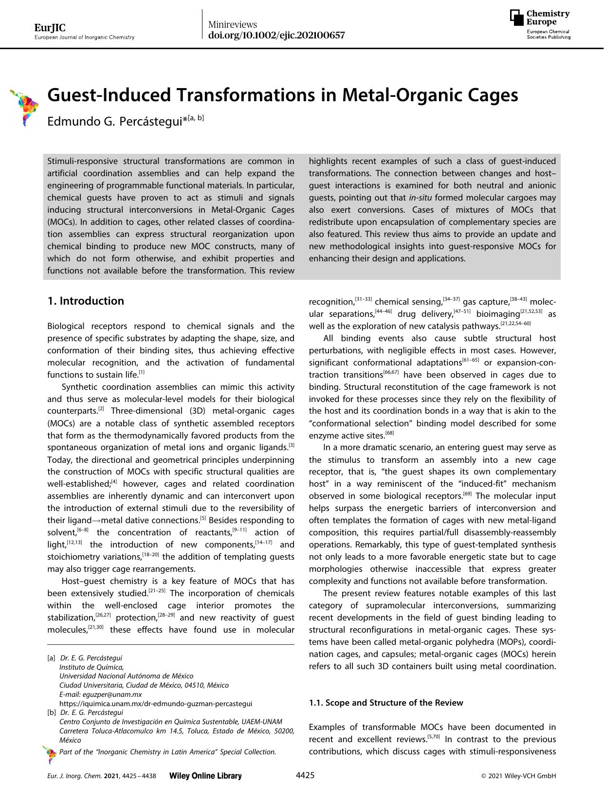 GuestâInduced Transformations in MetalâOrganic Cages by Unknown