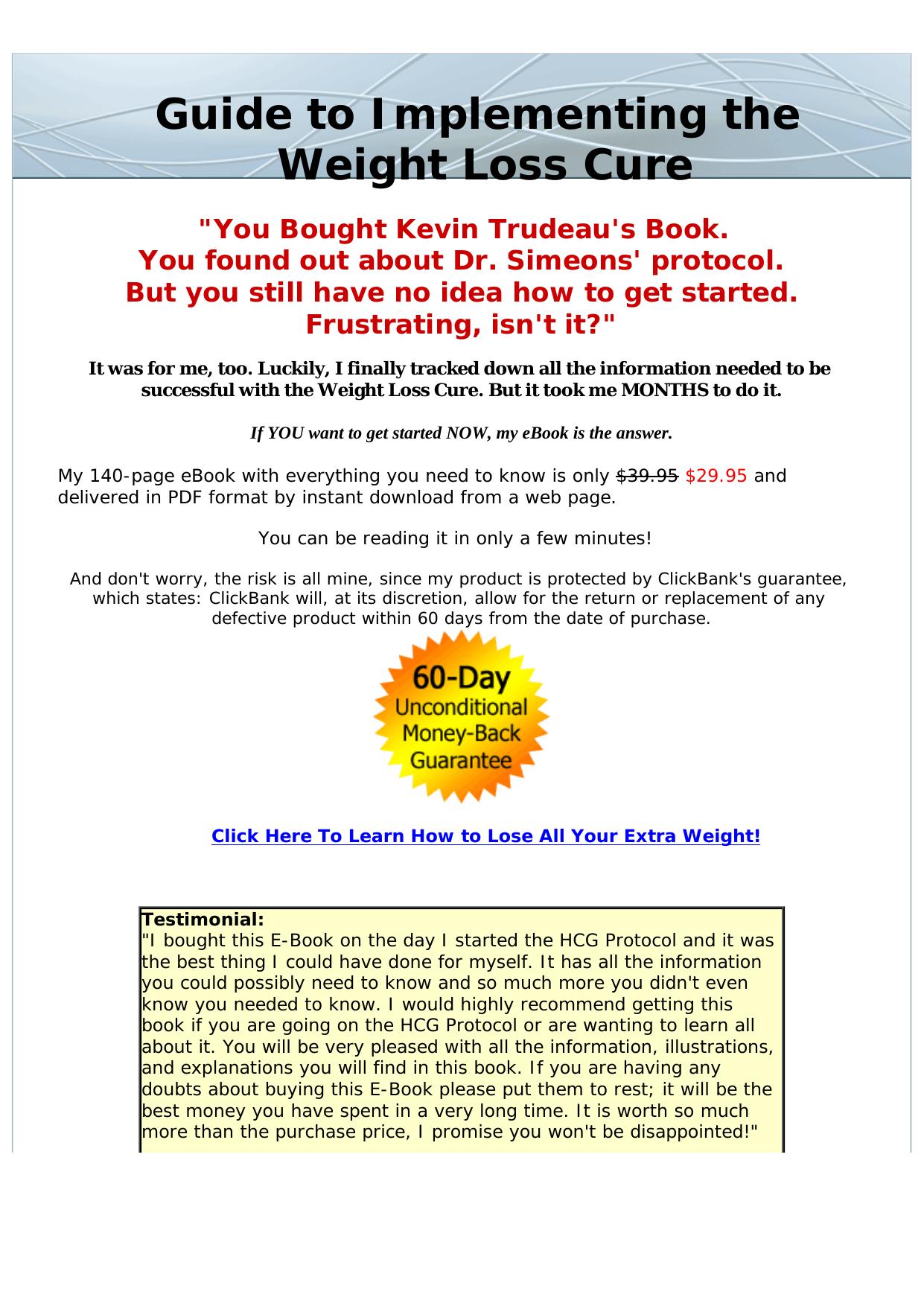 Guide To Implementing The Weight Loss Cure. by Best of Kuszter's Collection