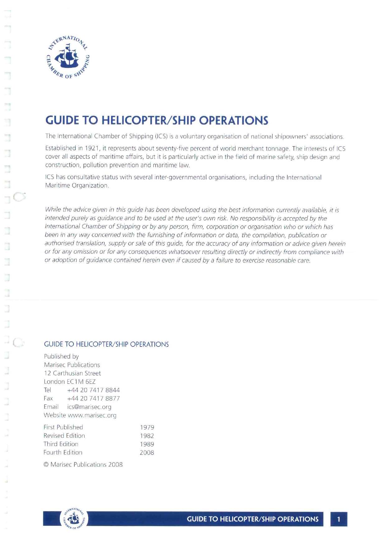 Guide to Helicopter Ship Operation 4Ed by Unknown