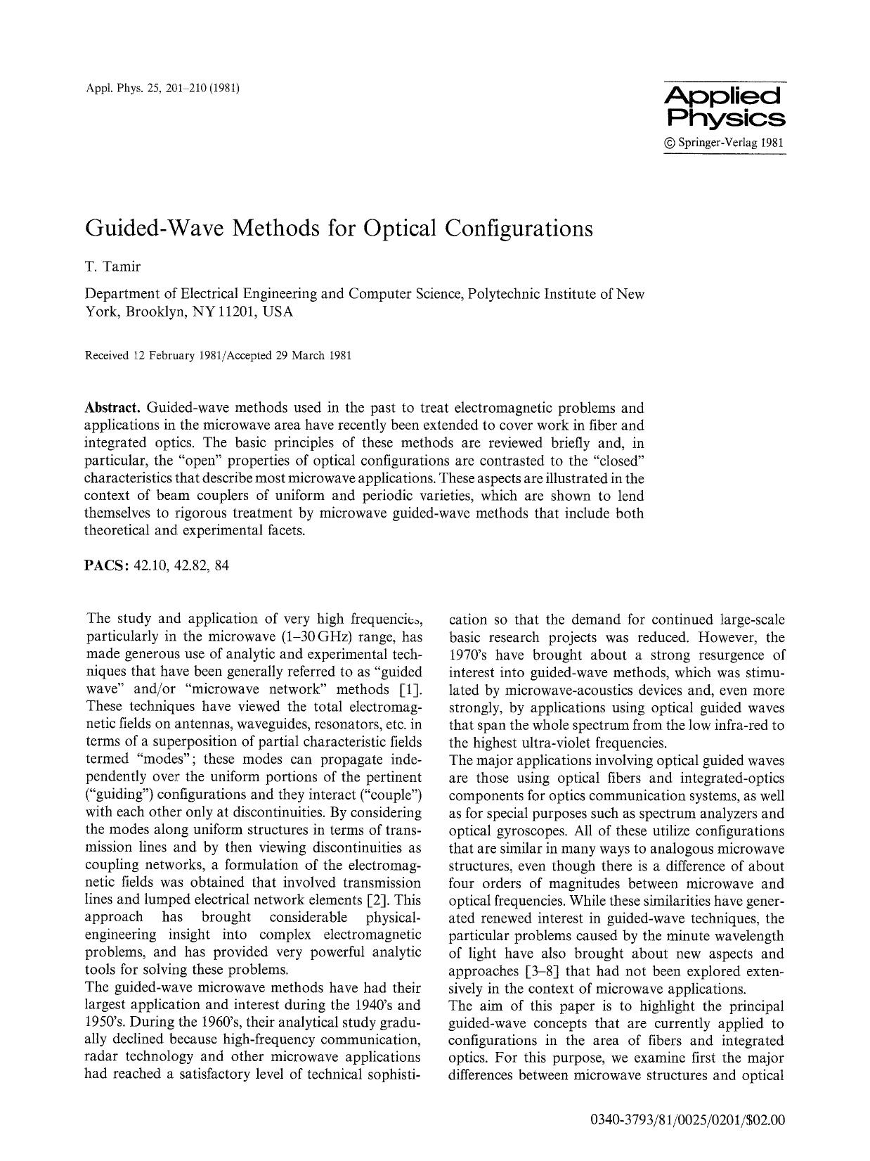 Guided-wave methods for optical configurations by Unknown