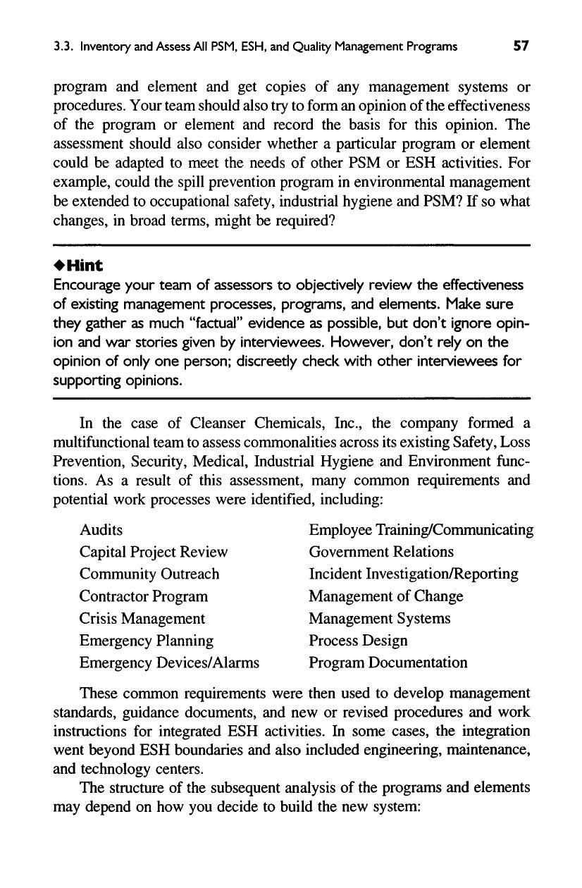 Guidelines for Integrating Process Safety Management, Environment, Safety, Health and Quality by CCPS