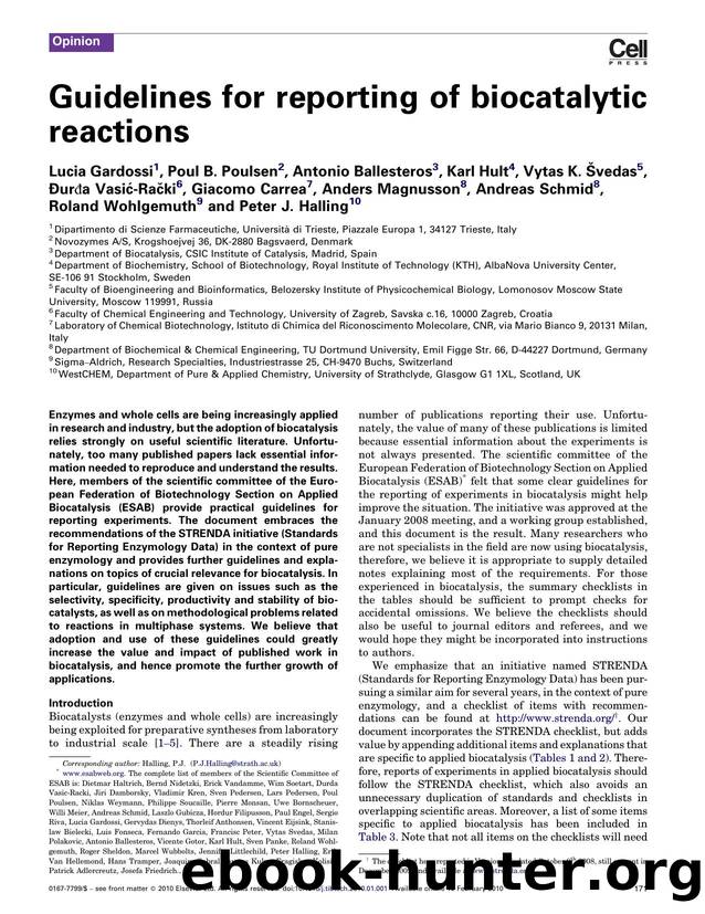 Guidelines for reporting of biocatalytic reactions by unknow