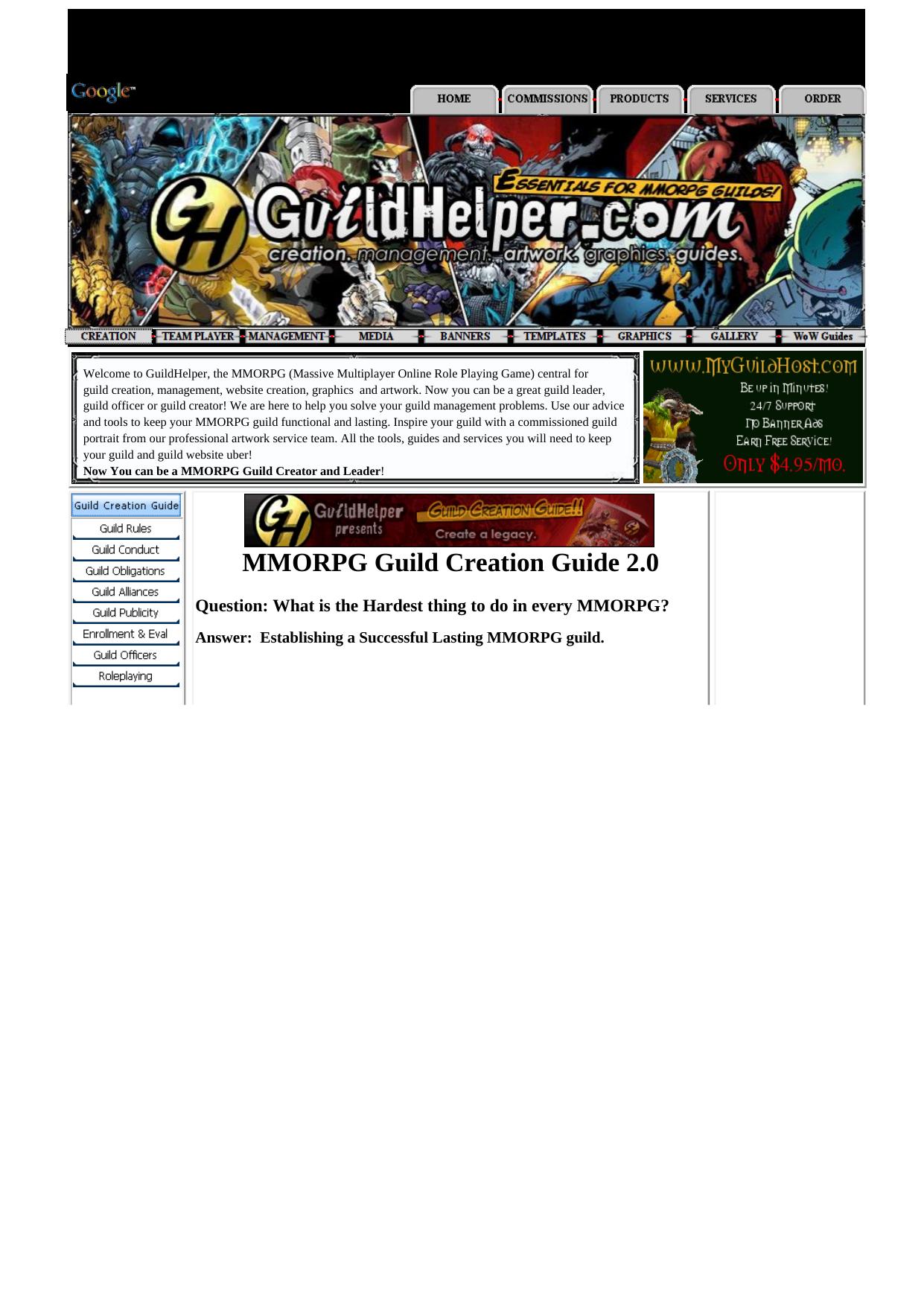 Guildhelpers Mmorpg Guild Creation-Team Player Guide. by Best of Kuszter's Collection
