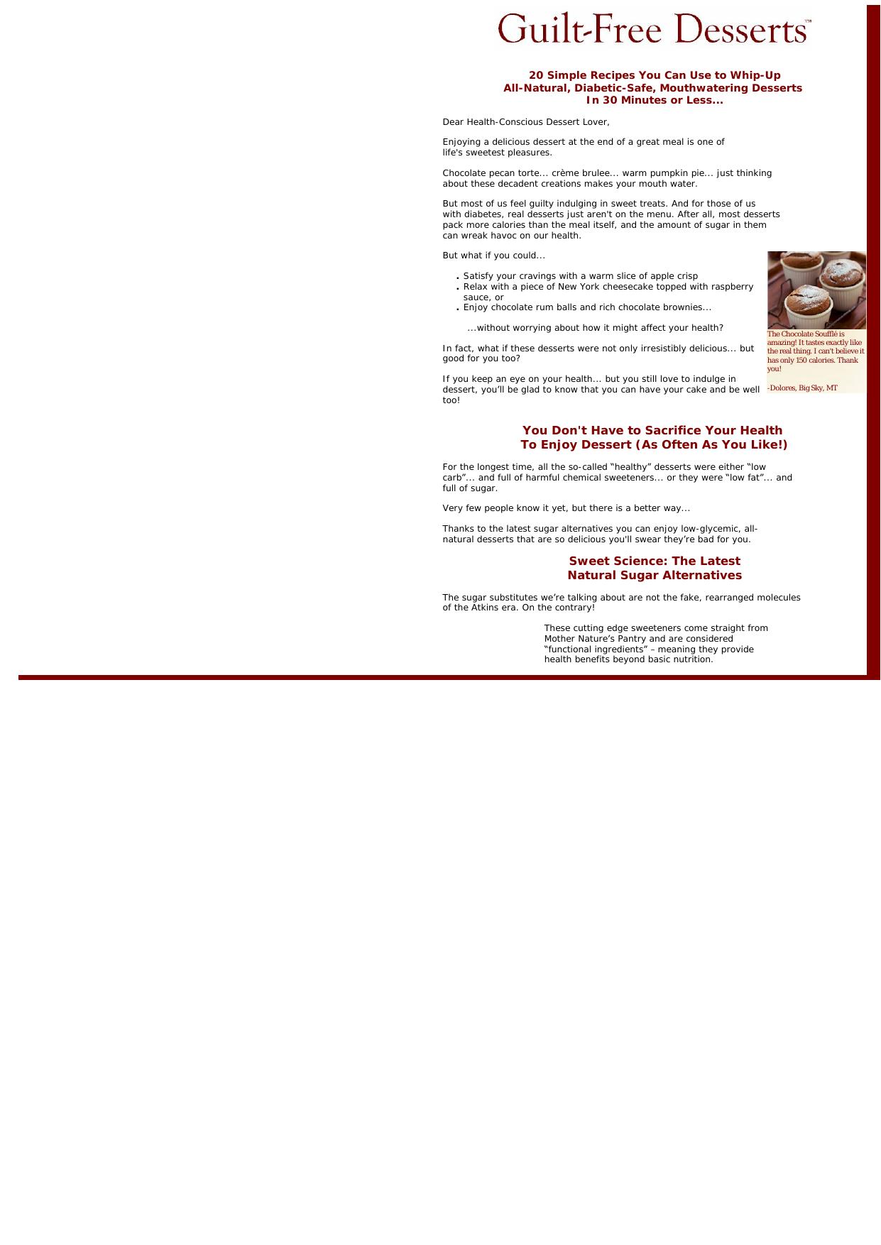 Guilt Free Desserts. by Best of Kuszter's Collection