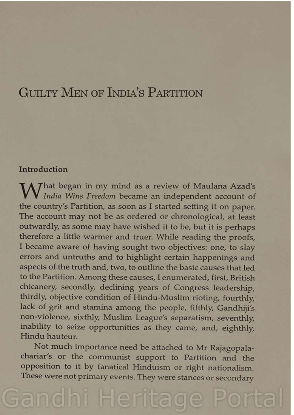 Guilty Men of India's Partition by Ram Manohar Lohia