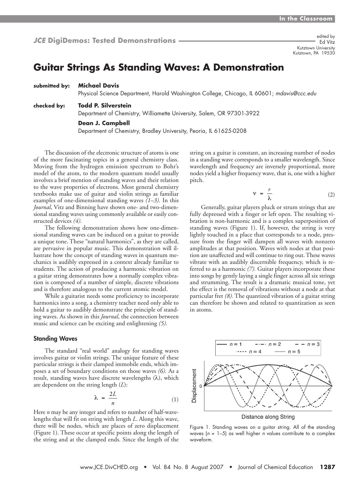 Guitar Strings as Standing Waves: A Demonstration by Michael Davis