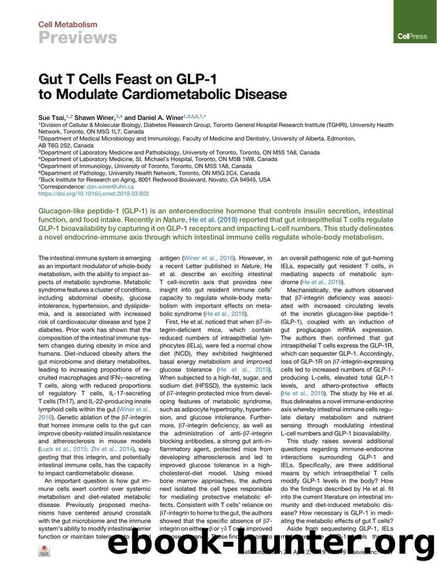 Gut T Cells Feast on GLP-1 to Modulate Cardiometabolic Disease by Sue Tsai & Shawn Winer & Daniel A. Winer