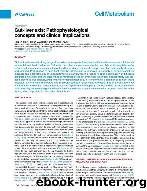 Gut-liver axis: Pathophysiological concepts and clinical implications by Herbert Tilg & Timon E. Adolph & Michael Trauner