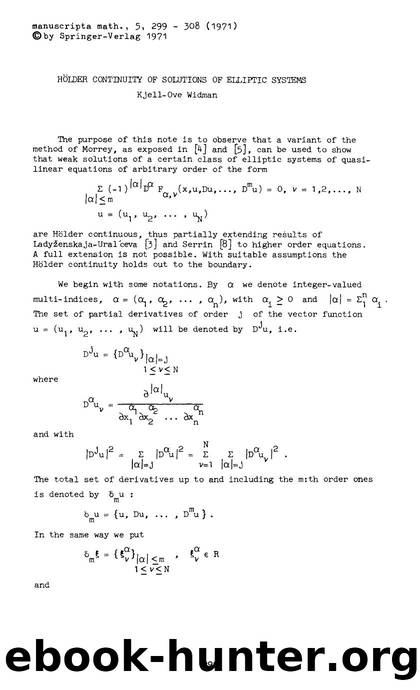 Hölder continuity of solutions of elliptic systems by Unknown