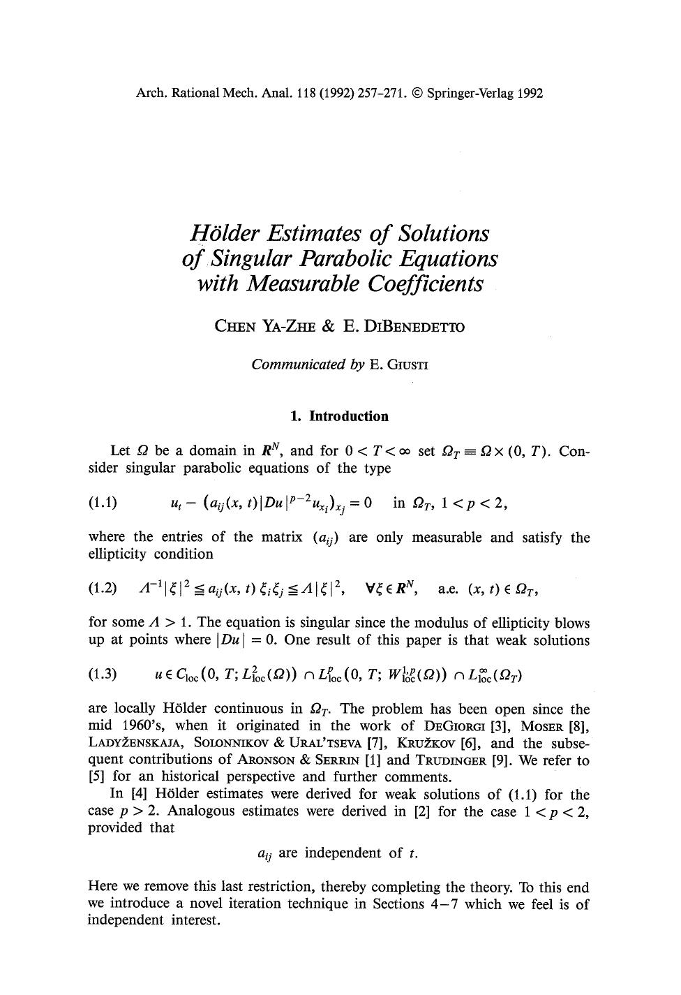 Hölder estimates of solutions of singular parabolic equations with measurable coefficients by Unknown
