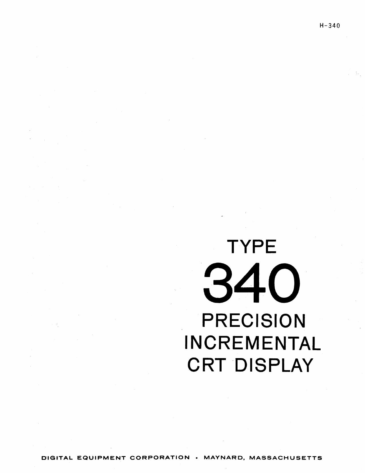 H-340 Type 340 Precision Incremental CRT System Nov64 by Unknown