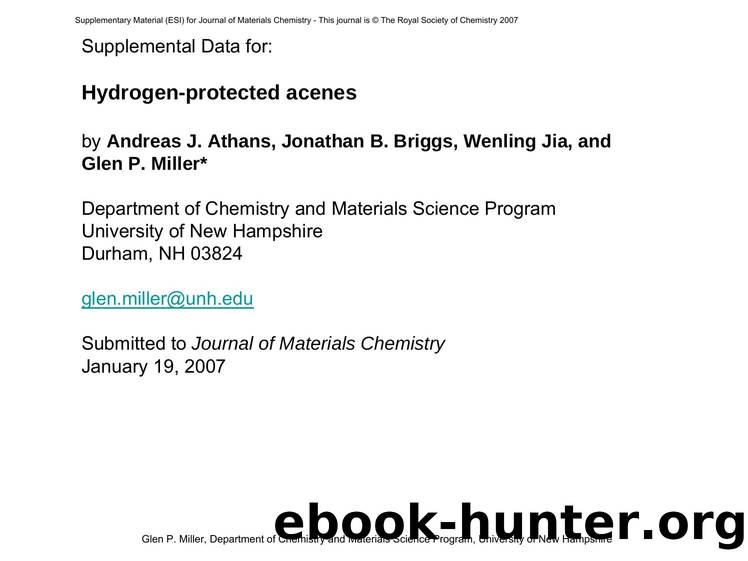 H-Protected Acenes: Supplemental Data by Glen P. Miller