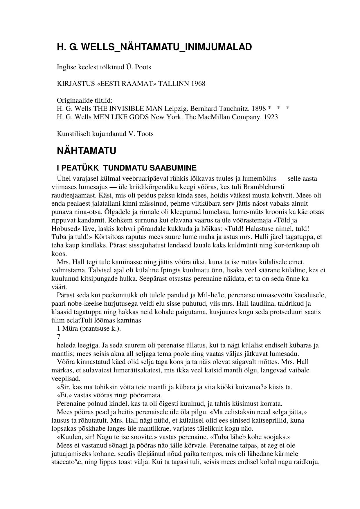 H. G. WELLS_NÃHTAMATU_INIMJUMALAD by maakas