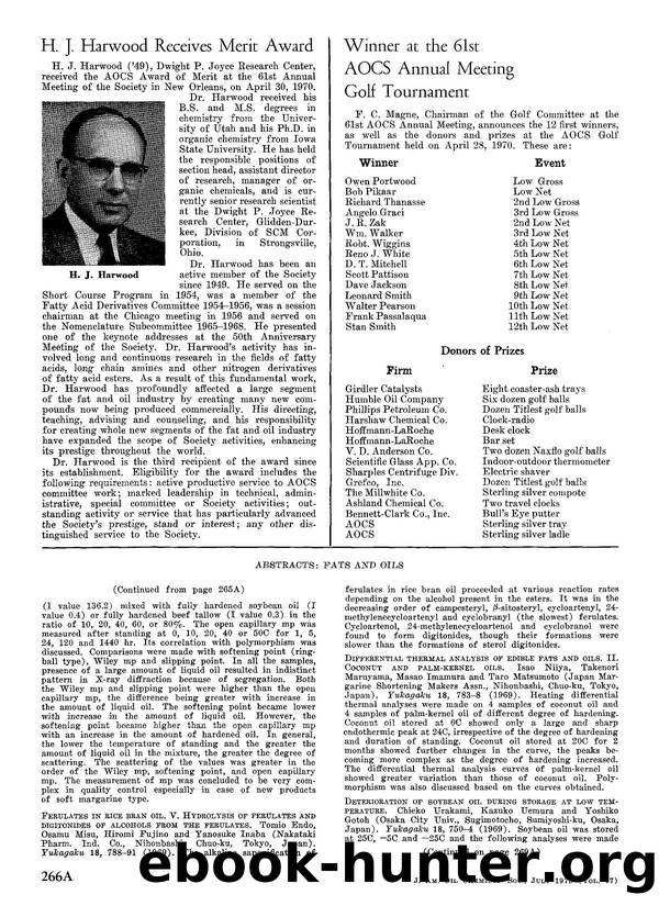 H. J. Harwood receives Merit Award by Unknown