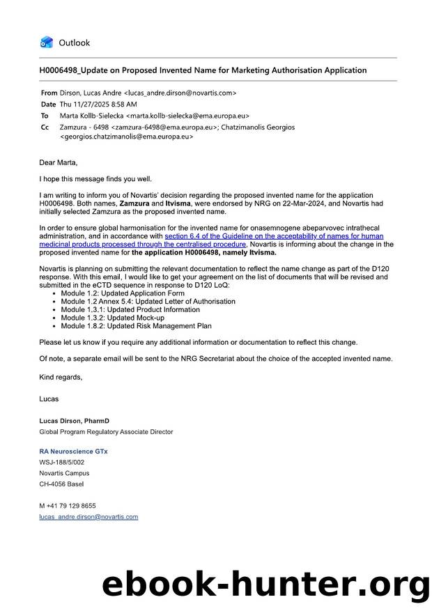 H0006498_Update on Proposed Invented Na...cation - Dirson, Lucas Andre - Outlook by Dirson Lucas Andre
