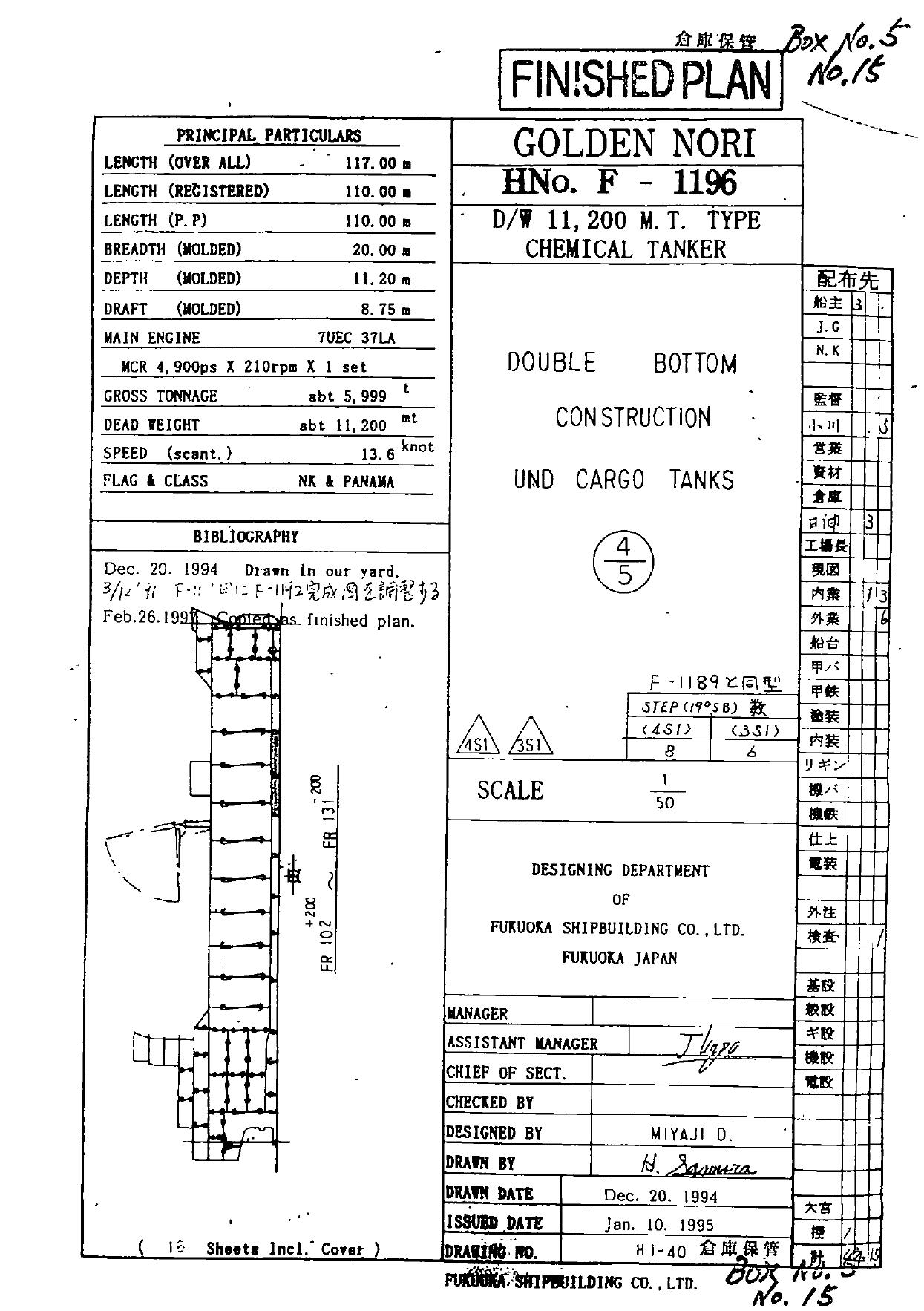H1-40 DOUBLE BOTTOM CONSTRUCTION UNDER CARGO TANK (4-5) (2) by Unknown