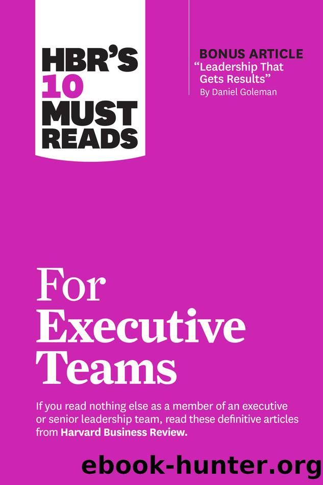 HBR's 10 Must Reads for Executive Teams by Harvard Business Review
