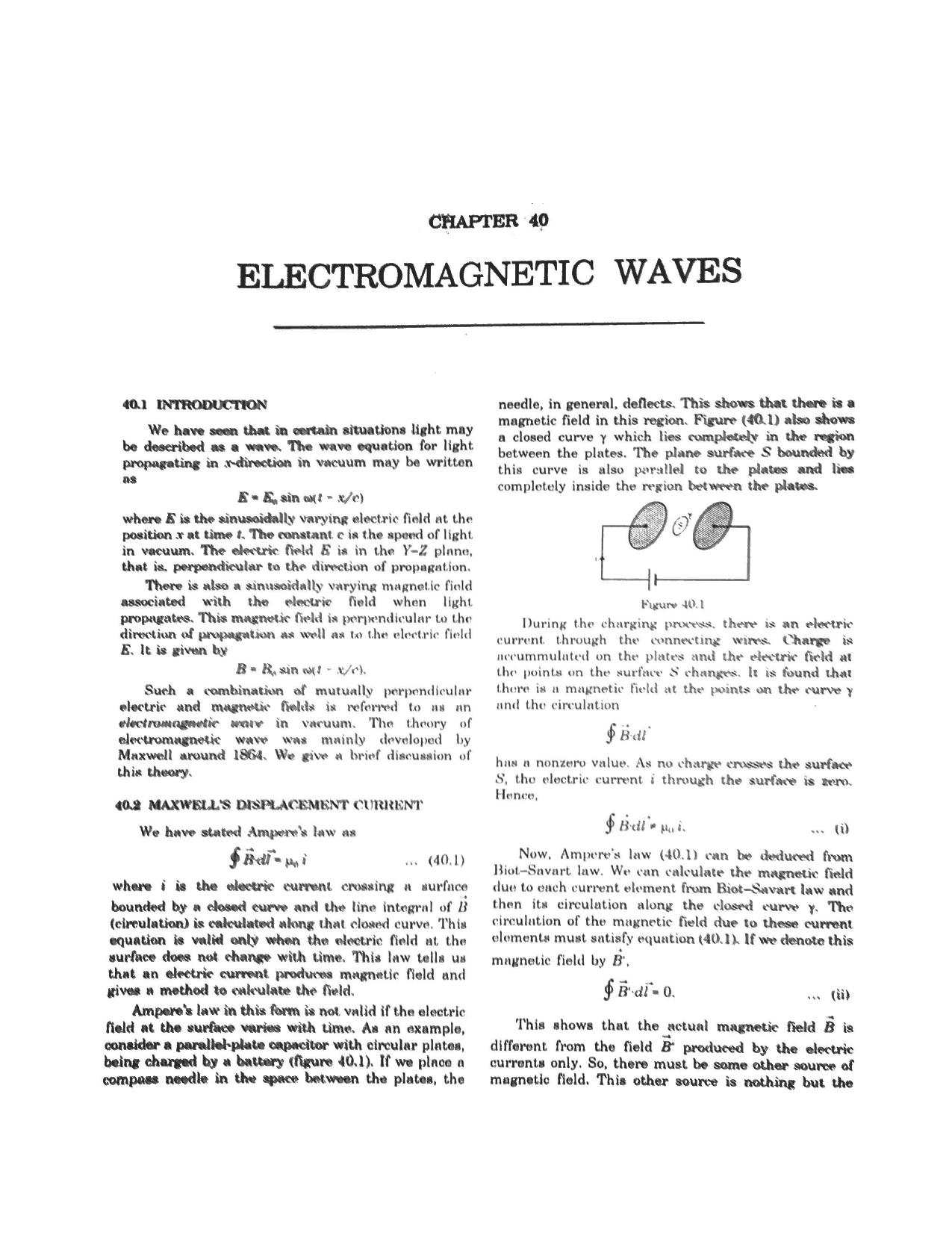 HCV Chapter 40 Electromagnetic Waves Concepts of Physics H C Verma IIT JEE Part 2 various Engineering Entrance Exams by HCV H C Verma Harishchandra Verma