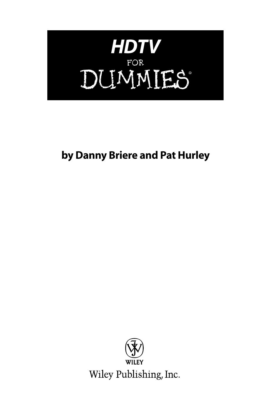 HDTV for DUMmIES by unknow