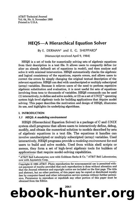 HEQSA Hierarchical Equation Solver by Unknown